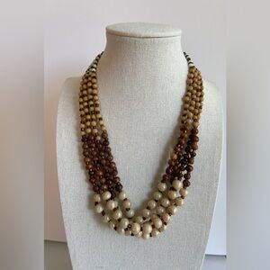 Gaia Glass & Wood Multi-Strand Beaded Necklace